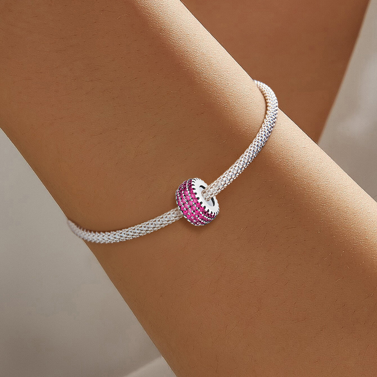 925 Sterling silver round charm bead