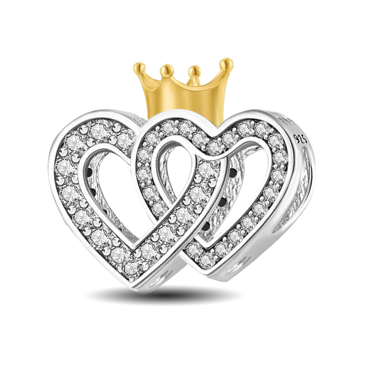 925 Sterling silver heart  charm bead