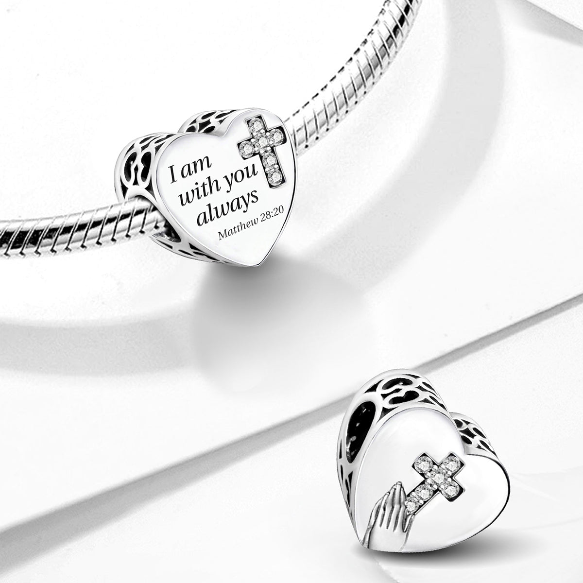925 Sterling silver heart  charm bead