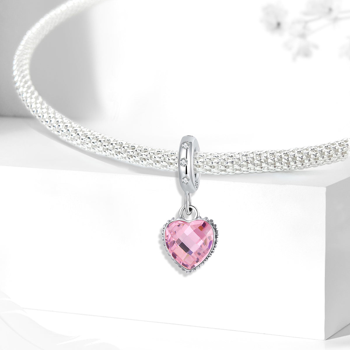 925 Sterling silver heart  charm bead