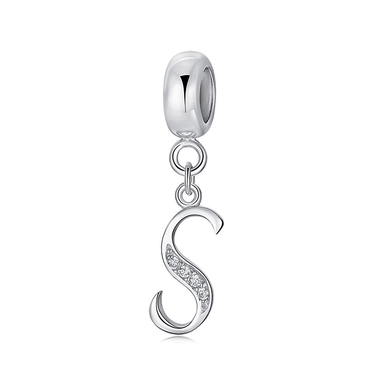 925 Sterling silver letter charm bead