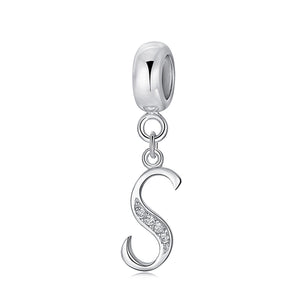 925 Sterling silver letter charm bead