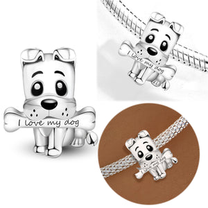 925 Sterling silver dog bead