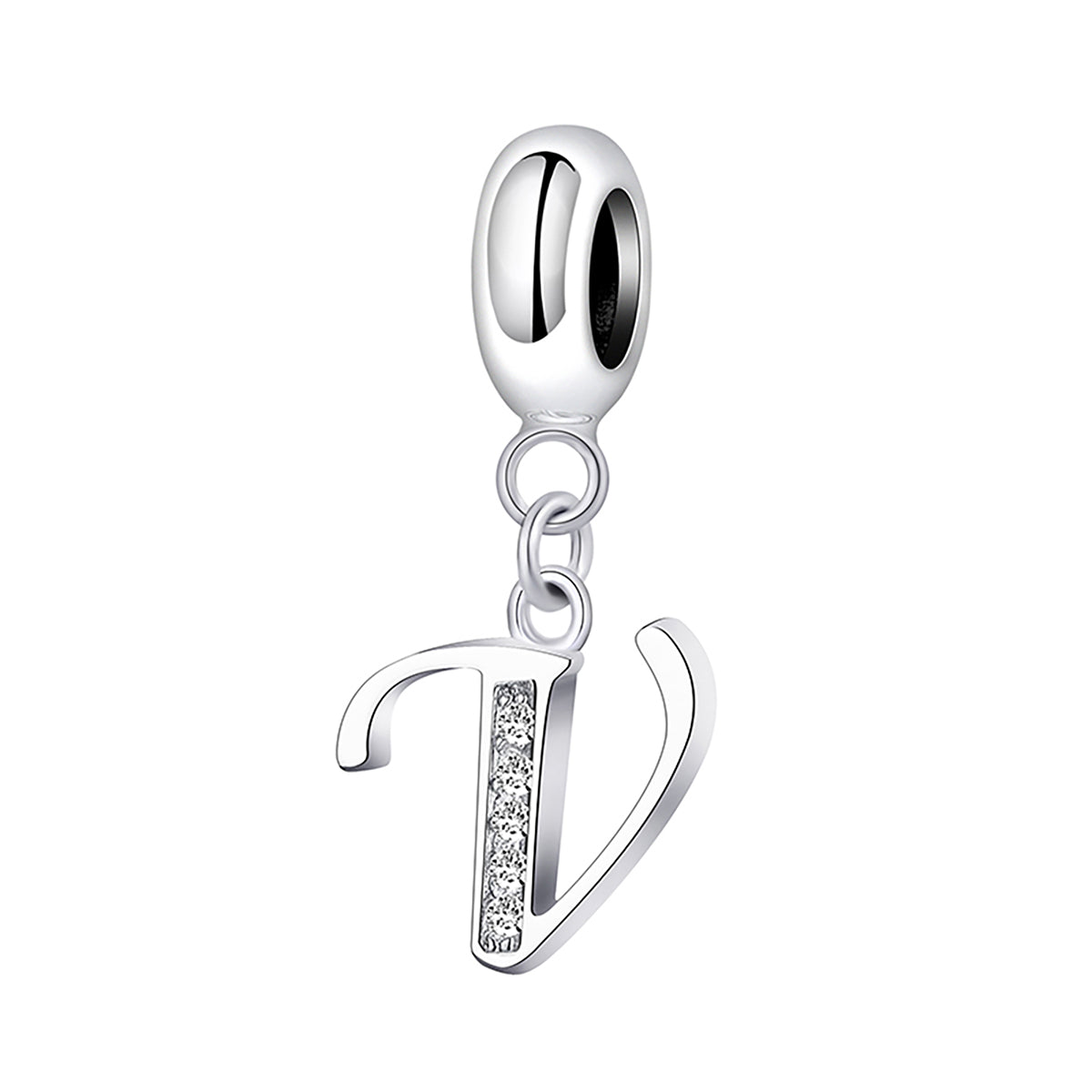 925 Sterling silver letter charm bead