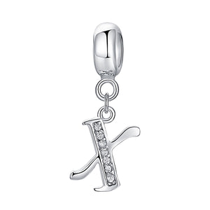 925 Sterling silver letter charm bead