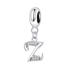 925 Sterling silver letter charm bead