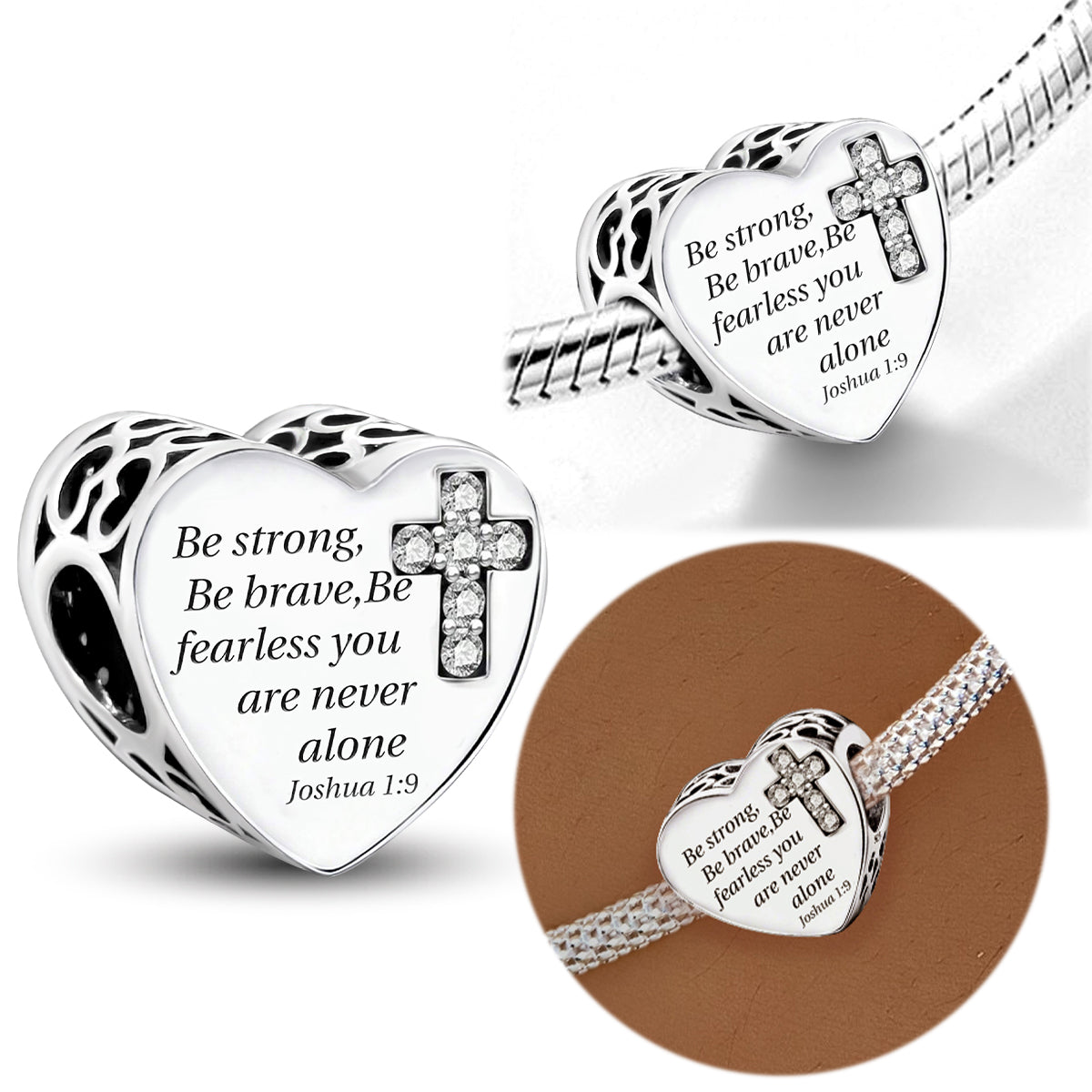 925 Sterling silver heart  charm bead