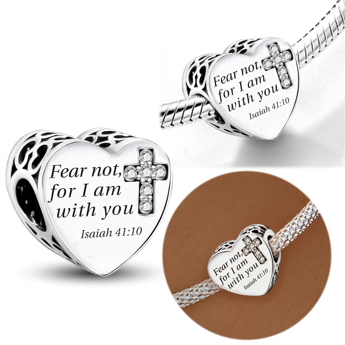 925 Sterling silver heart  charm bead