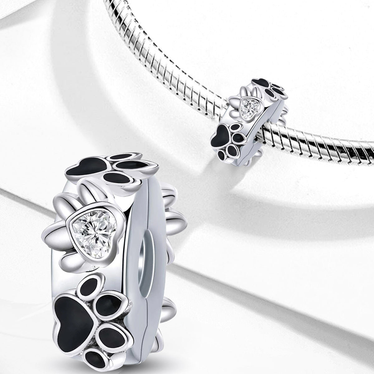 925 Sterling silver rose charm bead