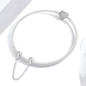 Double-Row Zircon Safety Chain | White Gold and Zircon