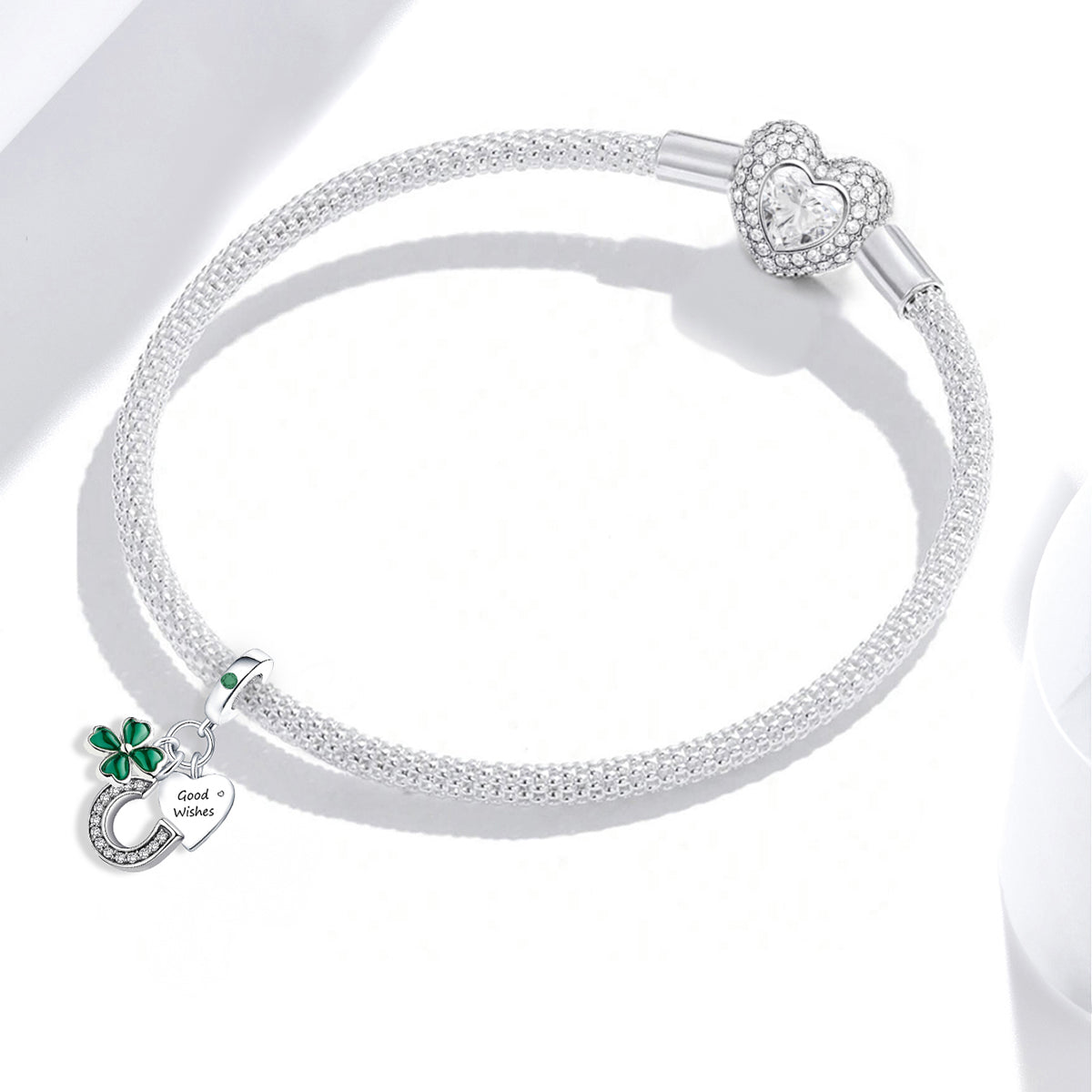 925 Sterling silver four-leaf clover charm bead