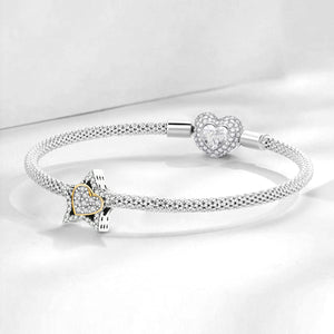 Star-Heart-Beads--Platinum-and-Gold-and-White-Zirconium