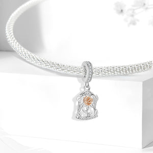 925 Sterling silver rose charm bead