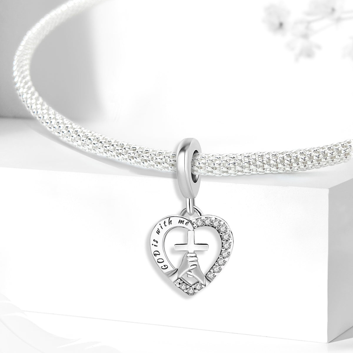 925 Sterling silver heart  charm bead