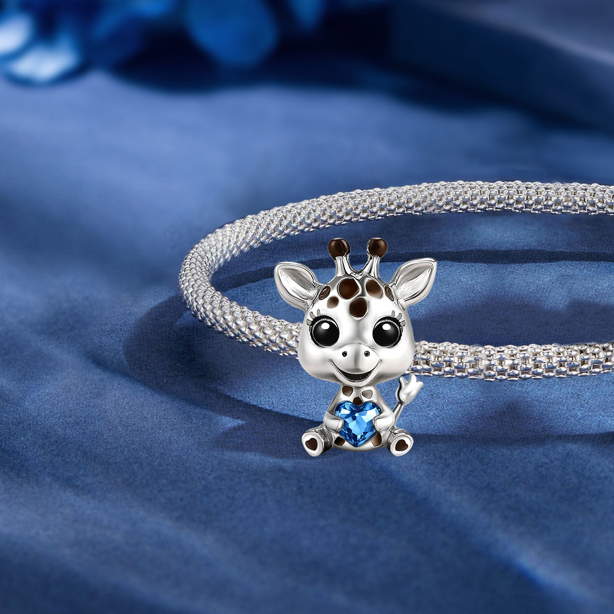 925 Sterling silver giraffe charm bead