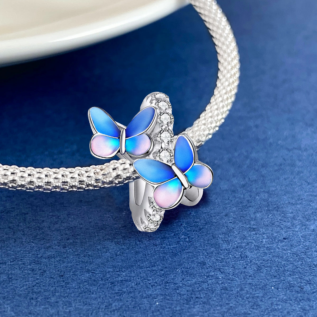 925 Sterling silver butterfly charm bead