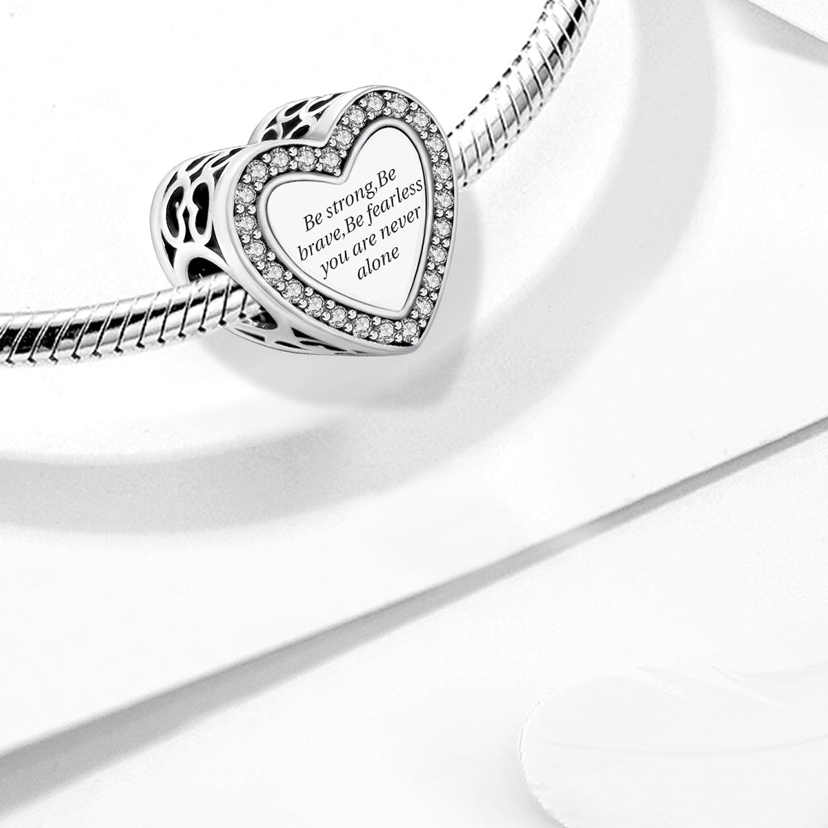 925 Sterling silver heart charm bead
