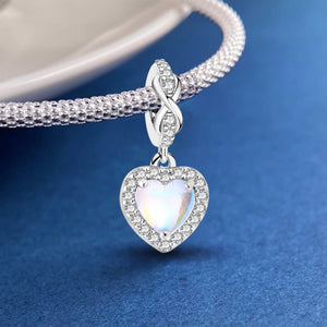 925 Sterling silver heart  charm bead