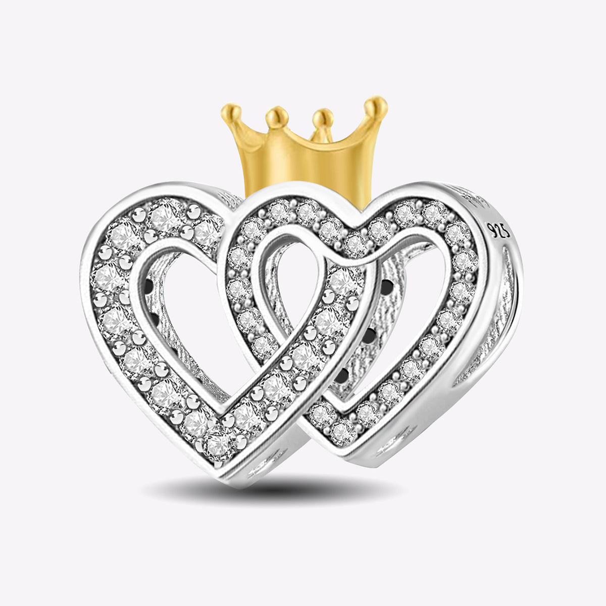 925 Sterling silver heart  charm bead