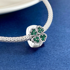925 Sterling silver four-leaf clover charm bead