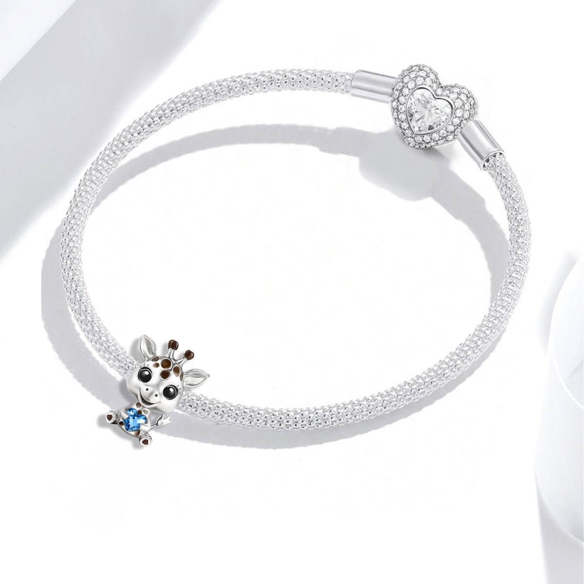 925 Sterling silver giraffe charm bead