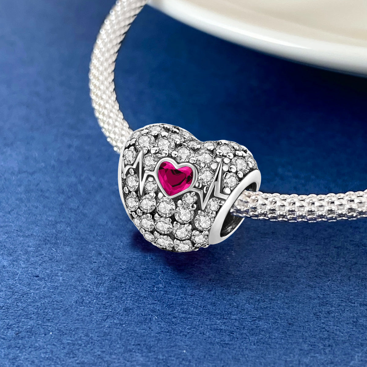 925 Sterling silver heart charm bead
