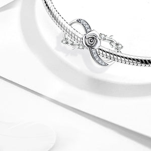 925 Sterling silver rose charm bead