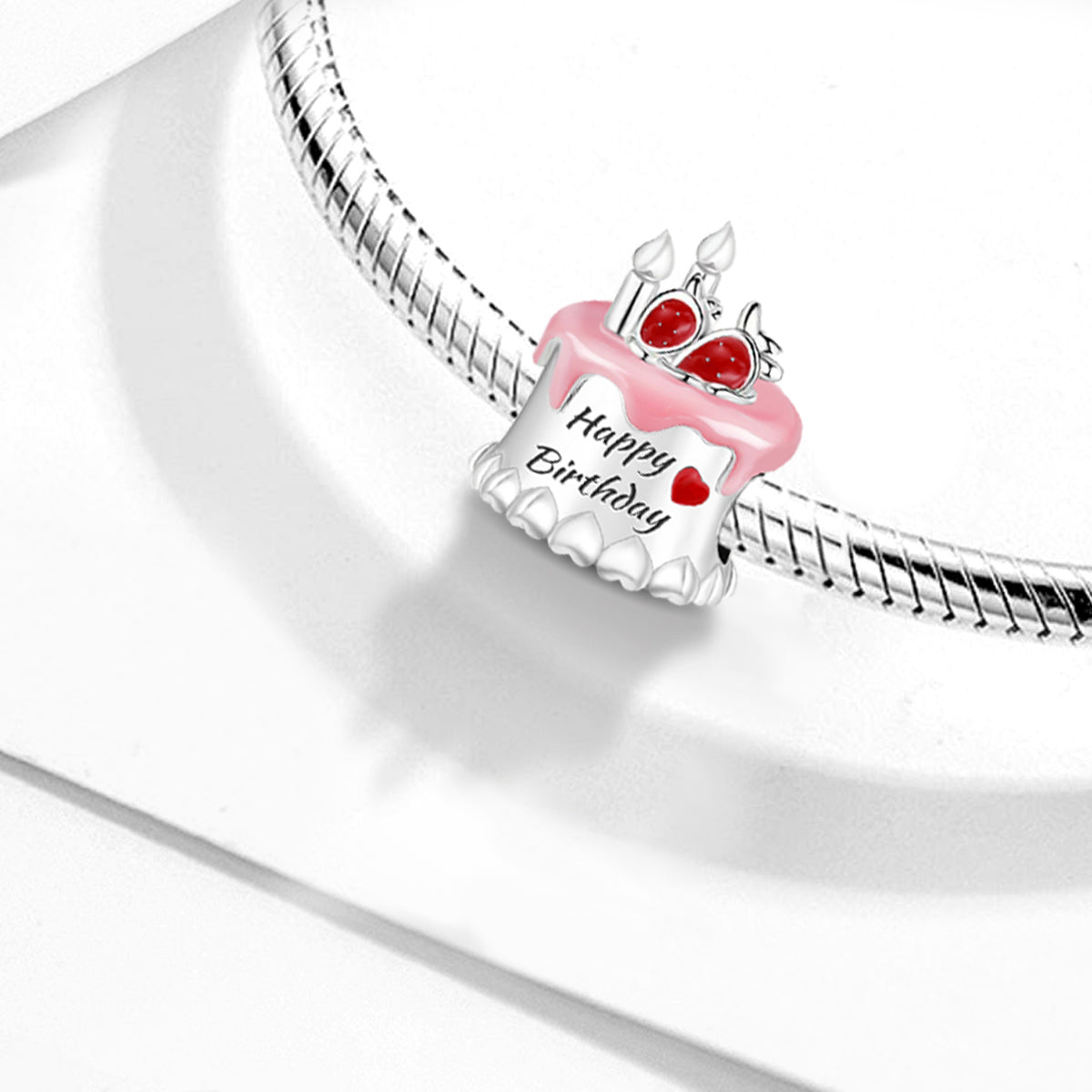 925 Sterling silver cake charm bead