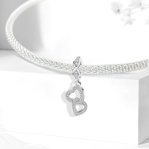 925 Sterling silver heart  charm bead
