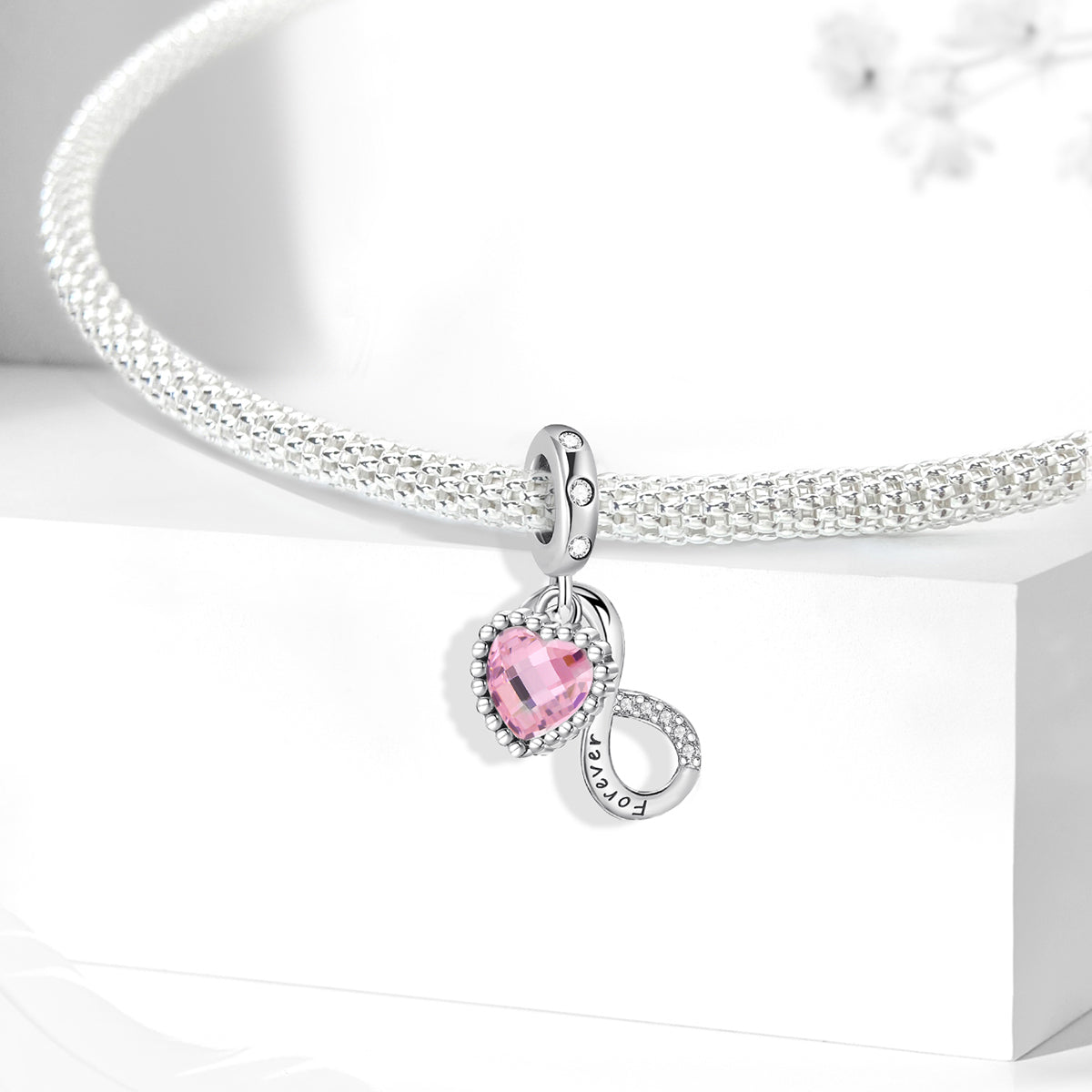 925 Sterling silver heart  charm bead