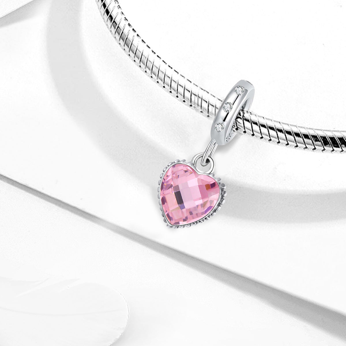 925 Sterling silver heart  charm bead