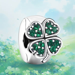 925 Sterling silver four-leaf clover charm bead
