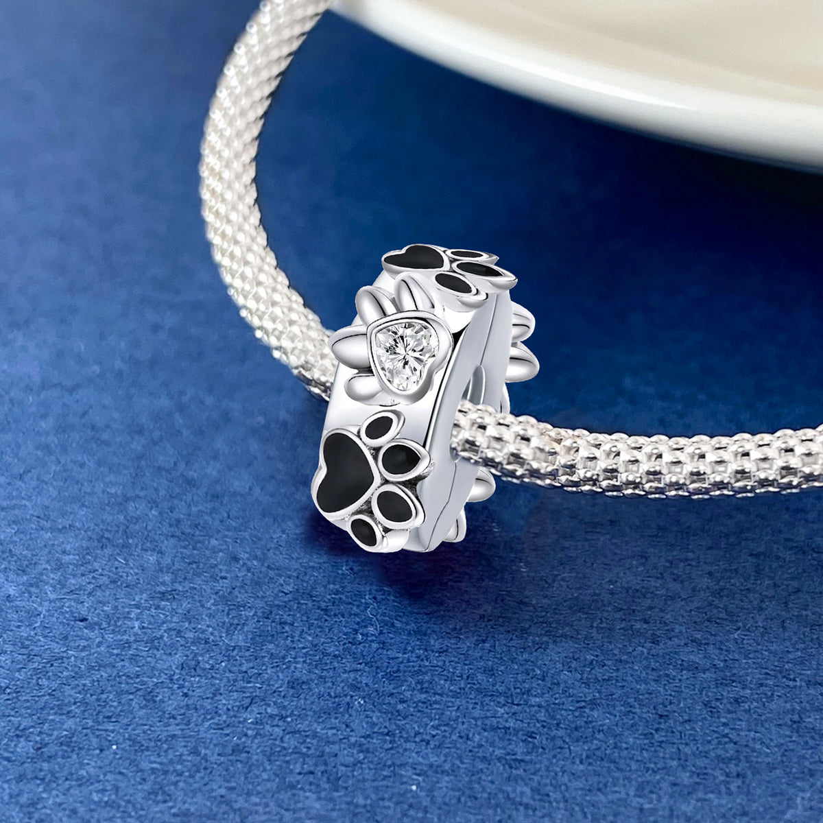 925 Sterling silver rose charm bead