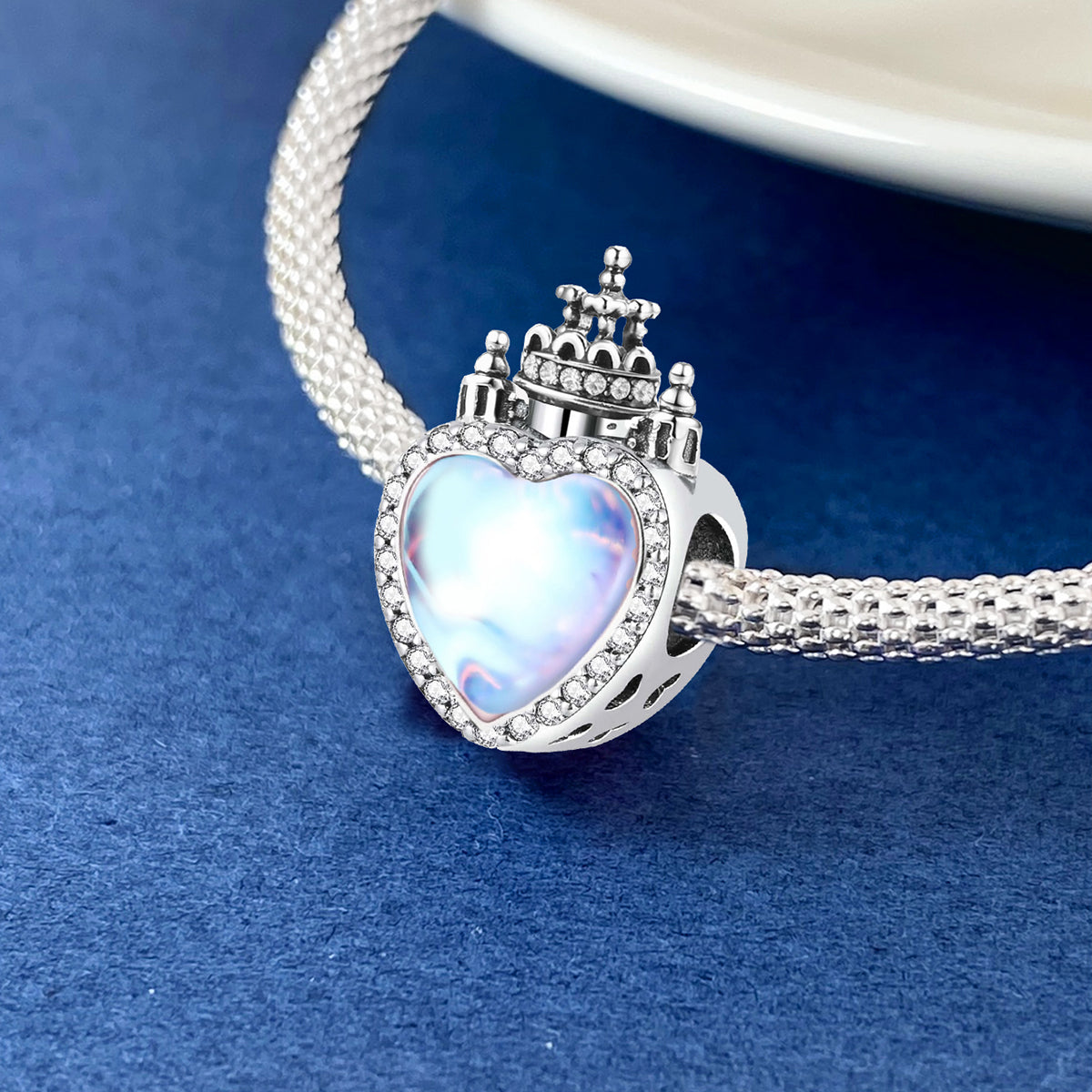 925 Sterling silver castle charm bead