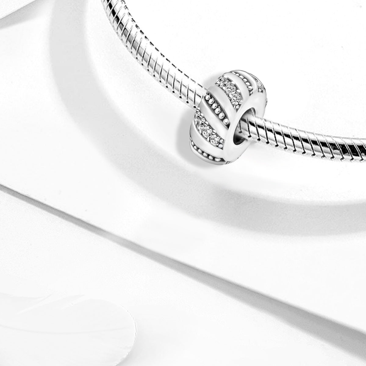 925 Sterling silver round  charm bead