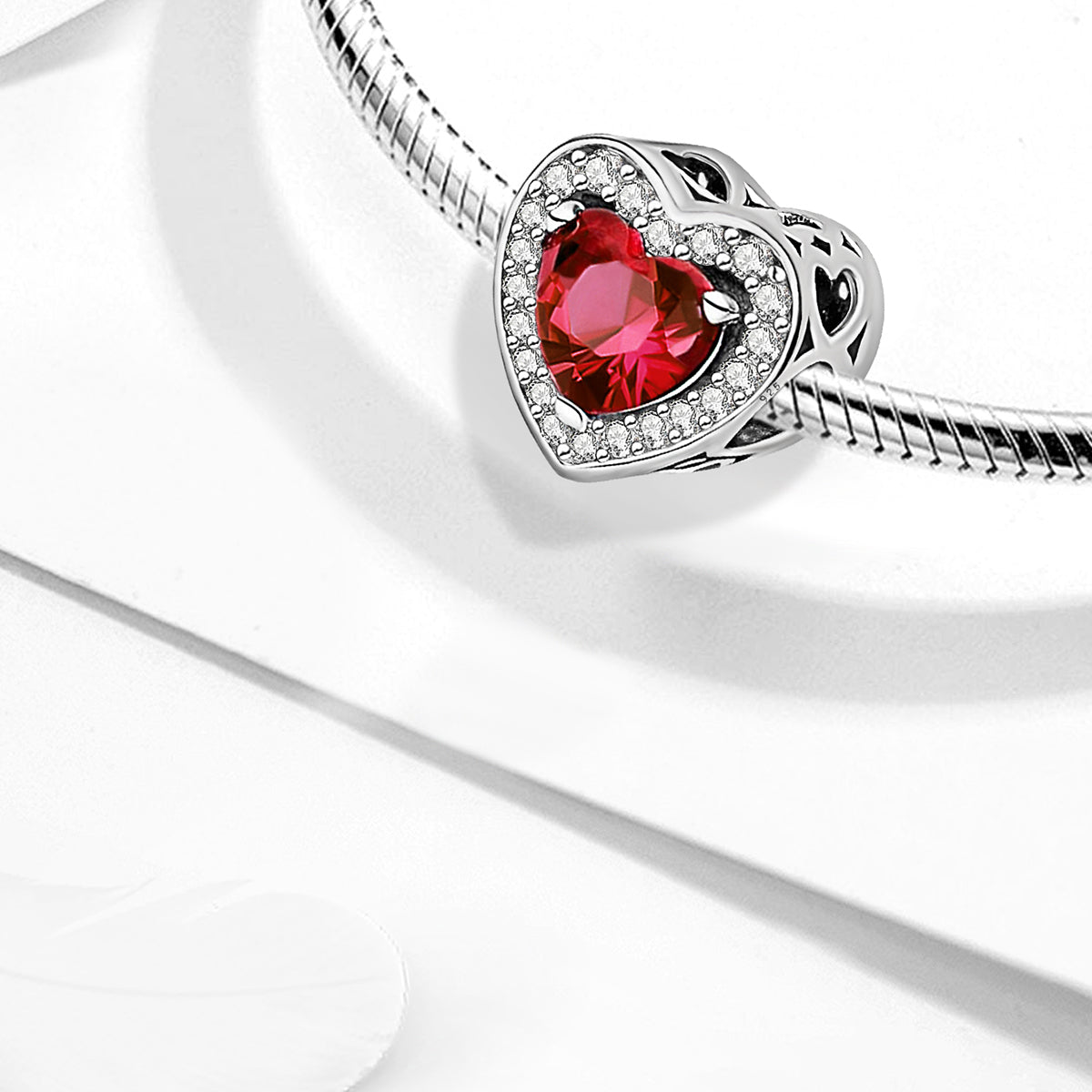 925 Sterling silver heart charm bead