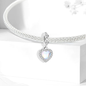 925 Sterling silver heart  charm bead