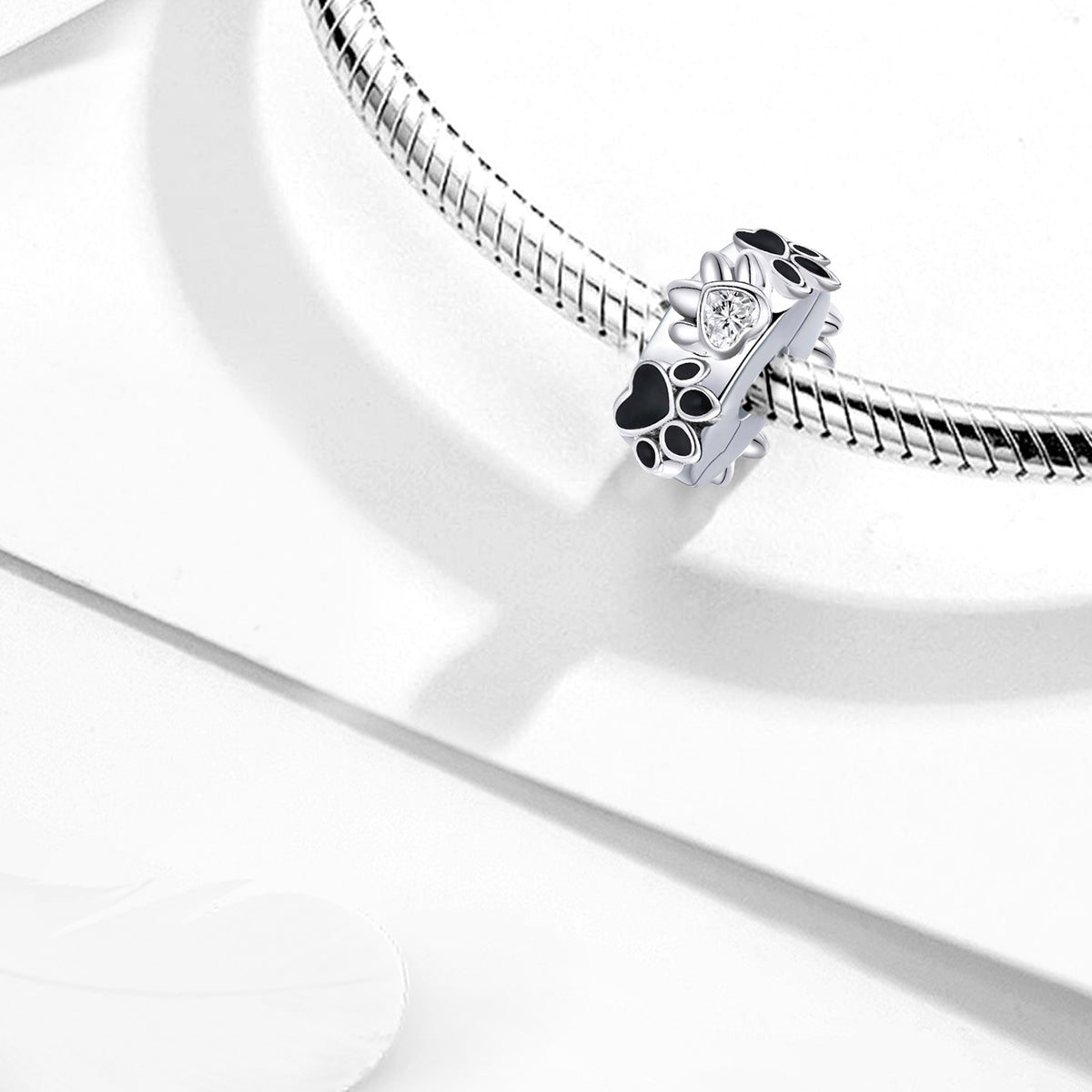 925 Sterling silver rose charm bead