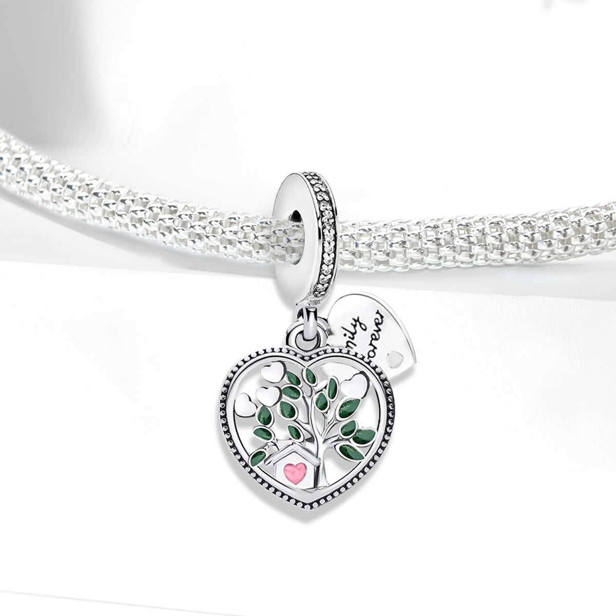 925 Sterling silver heart  charm bead