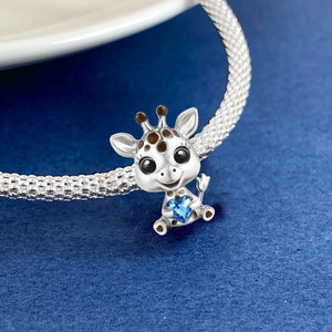 Giraffe Beads | Black Foam Base + Aquamarine Zirconia