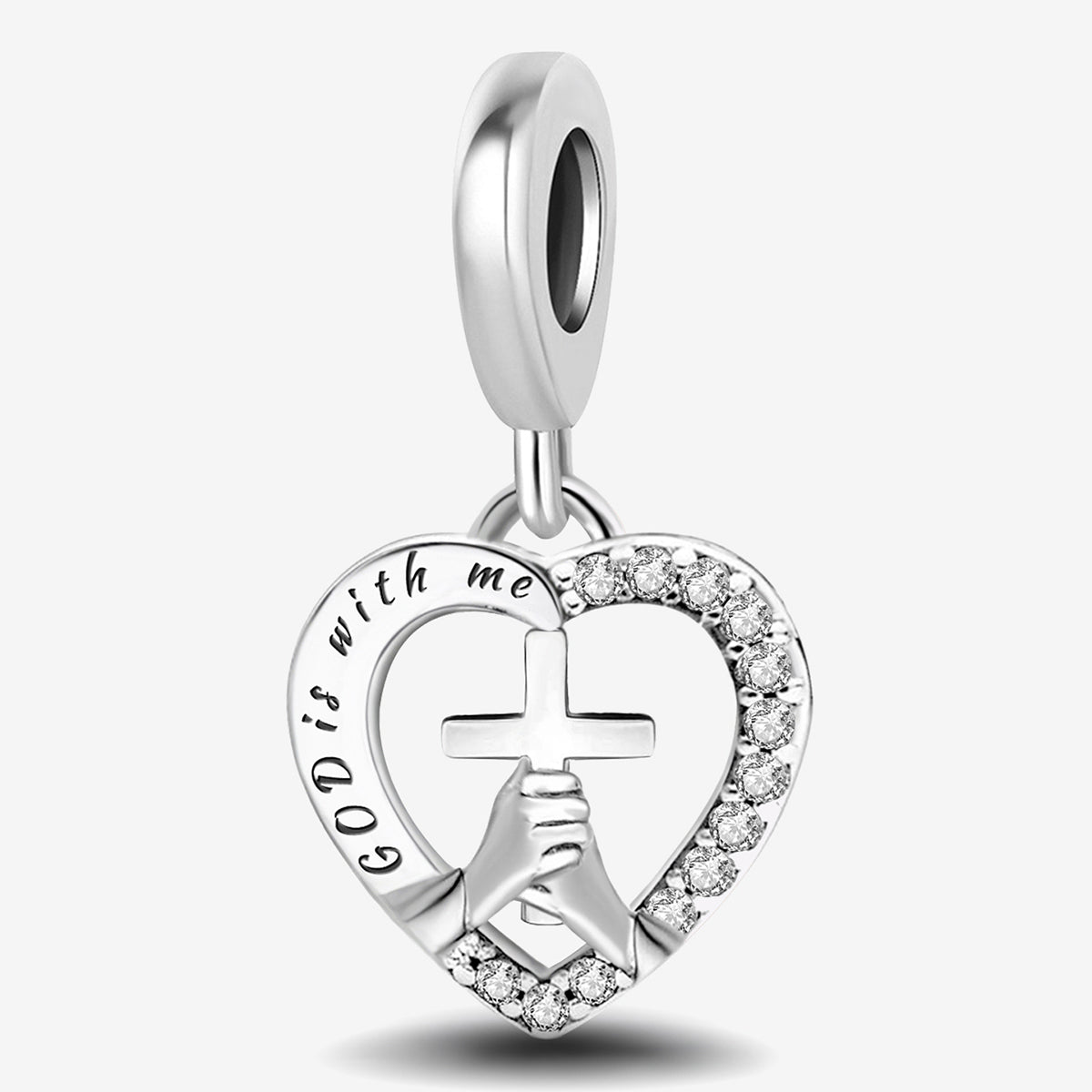 925 Sterling silver heart  charm bead