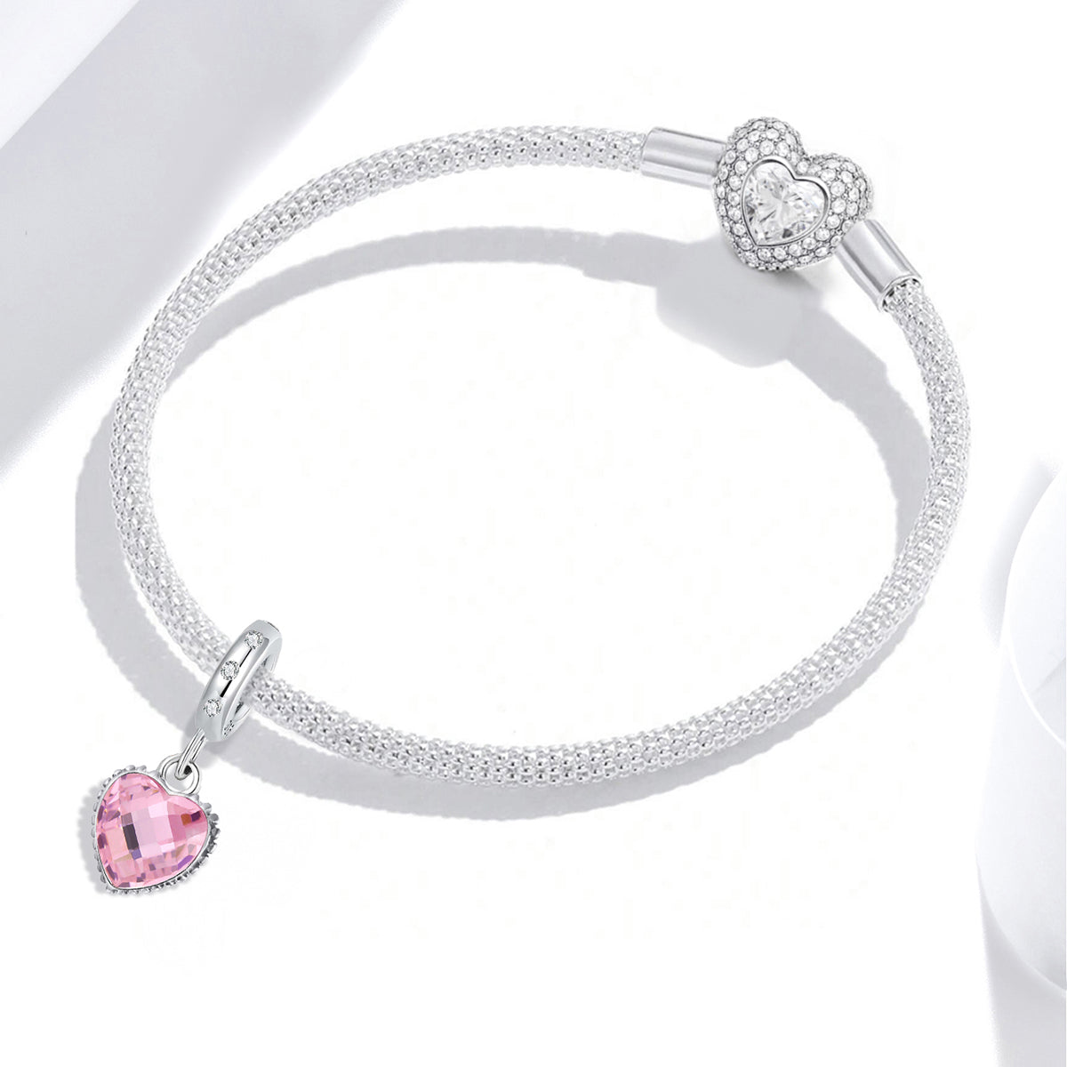 925 Sterling silver heart  charm bead