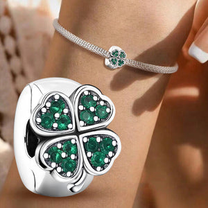 925 Sterling silver four-leaf clover charm bead