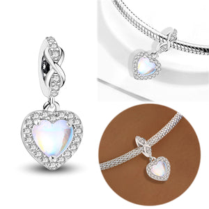 925 Sterling silver heart  charm bead