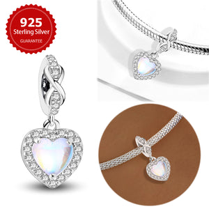 925 Sterling silver heart  charm bead