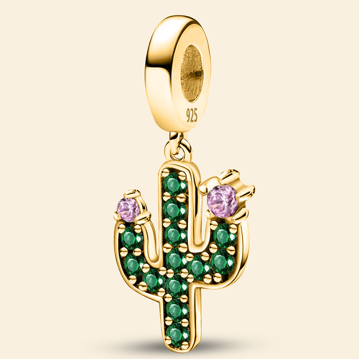 925 Sterling silver cactus bead