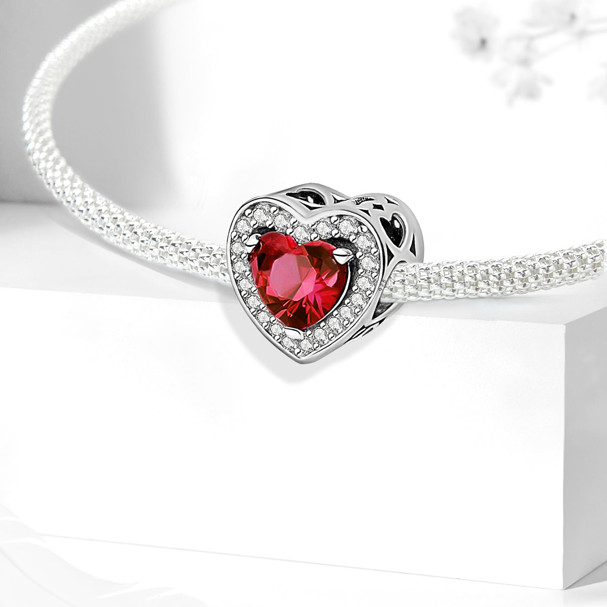 925 Sterling silver heart charm bead