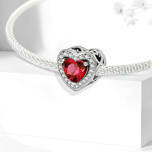 925 Sterling silver heart charm bead