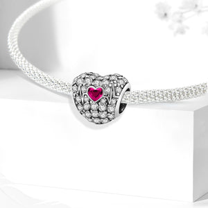 925 Sterling silver heart charm bead