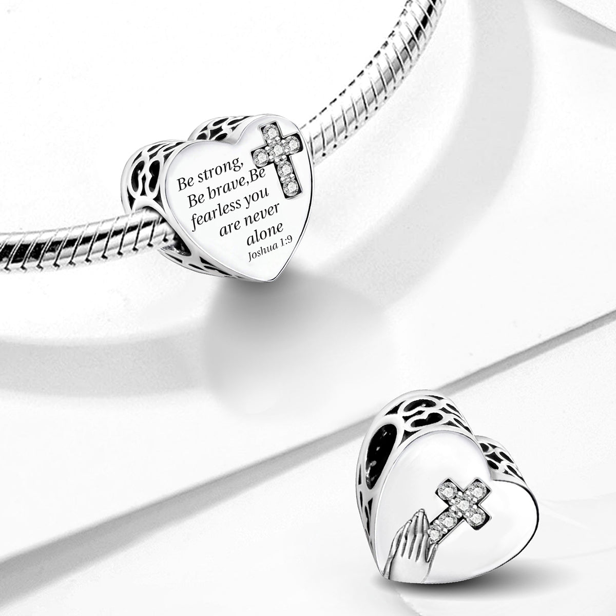 925 Sterling silver heart  charm bead